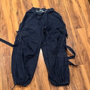 BDG Navy Baggy Cargo Pants